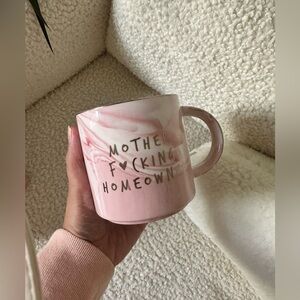 Housewarming Gift Pink Gold Marble Ceramic Mug Mother F*cking Homeowner